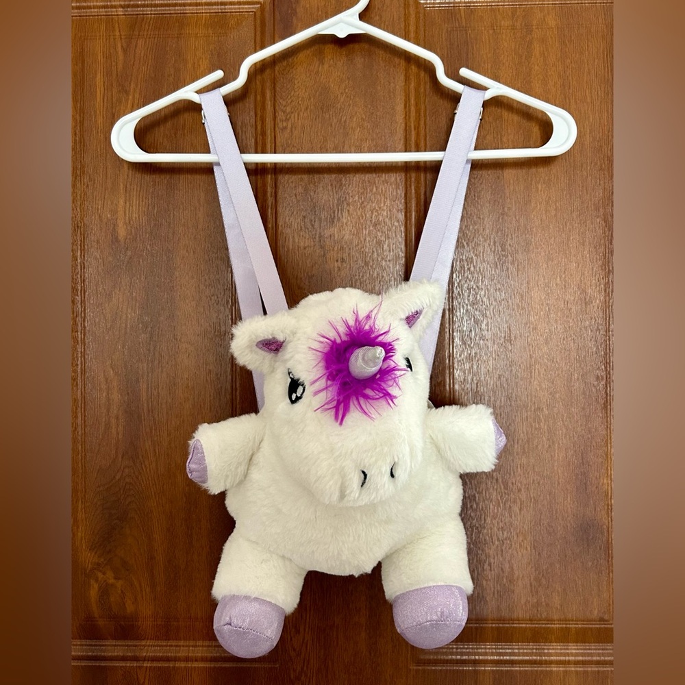 Wonder Nation “Unicorn” kids plush Backpack, white/lavender, NWT